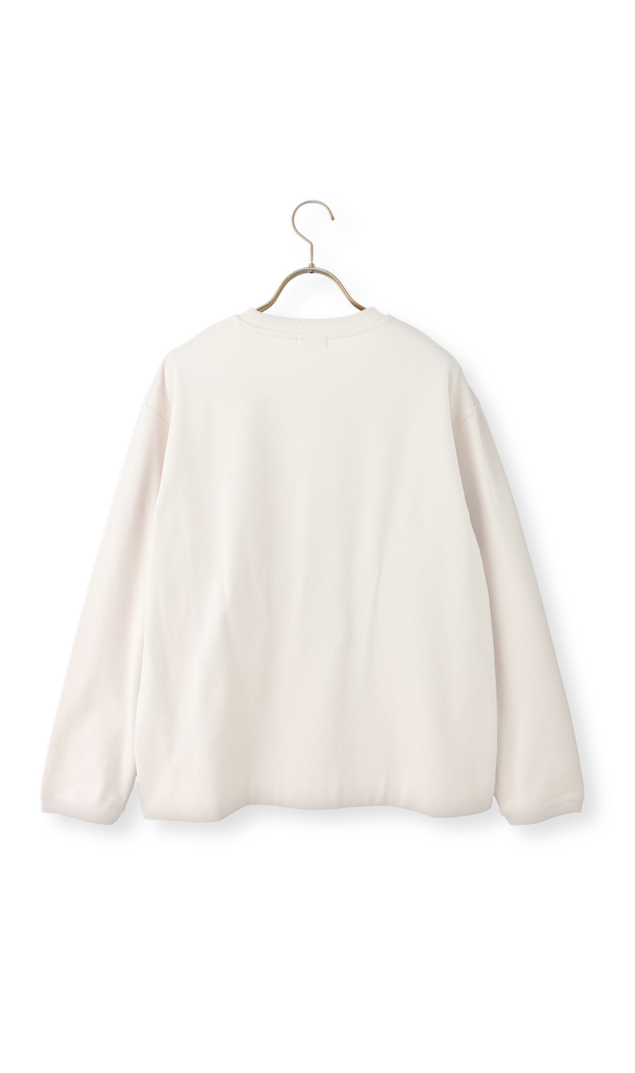ポンチクルーネックTシャツ【長袖】 オフホワイト 3L