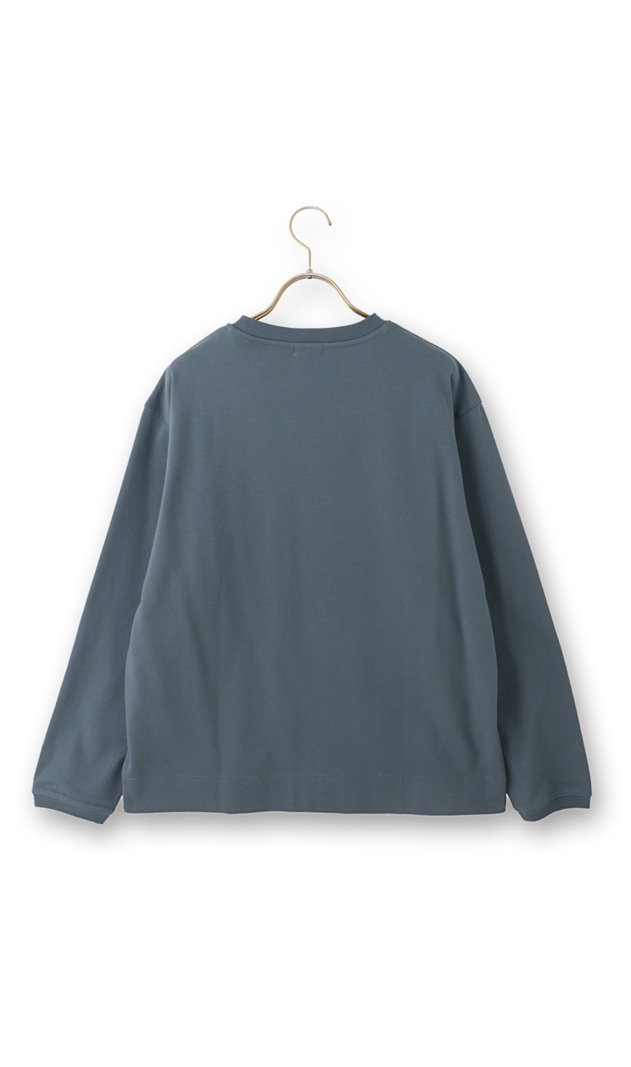 ポンチクルーネックTシャツ【長袖】 ブルー LL
