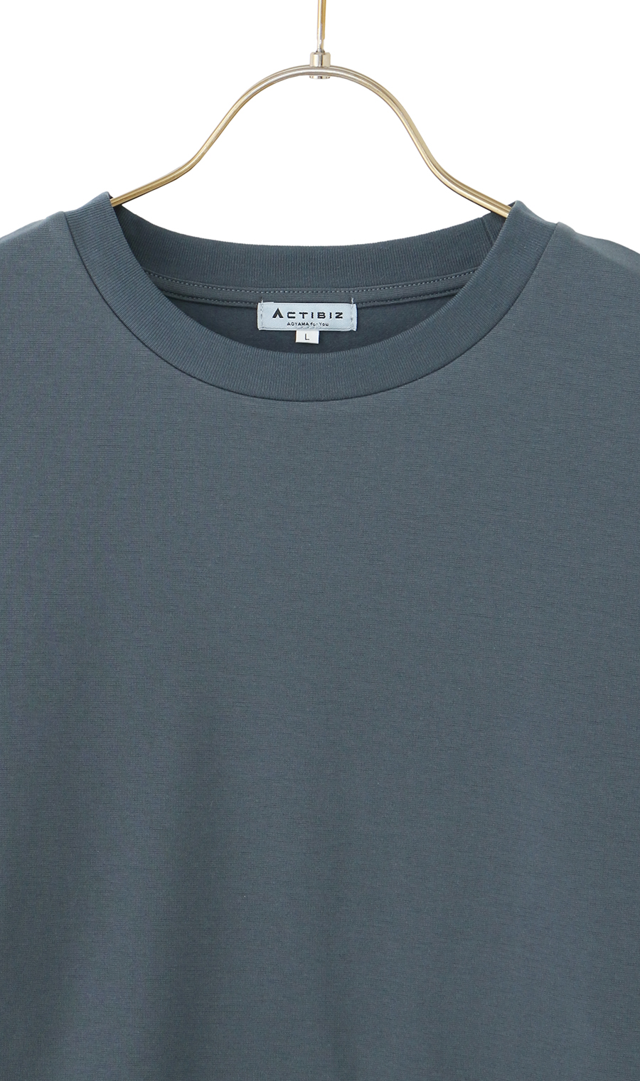 ポンチクルーネックTシャツ【長袖】 ブルー LL