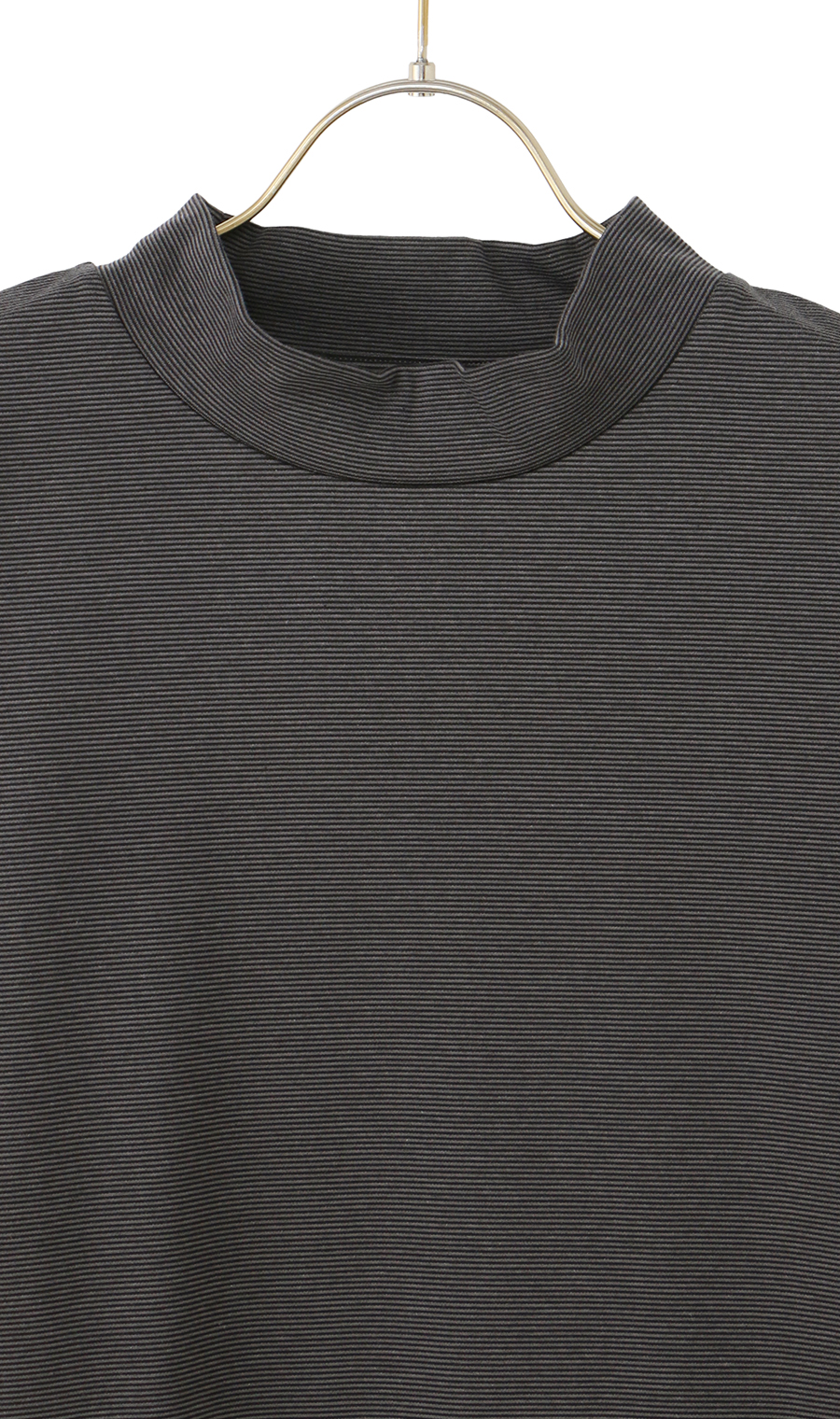 ポンチモックネックTシャツ【長袖】 グレー L