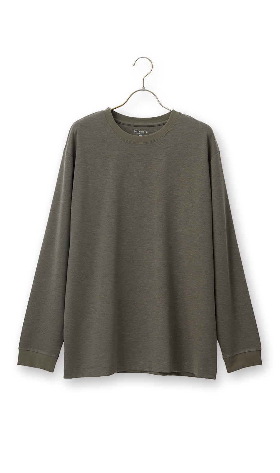 クルーネックTシャツ【長袖】【CARREMAN】 ベージュ S