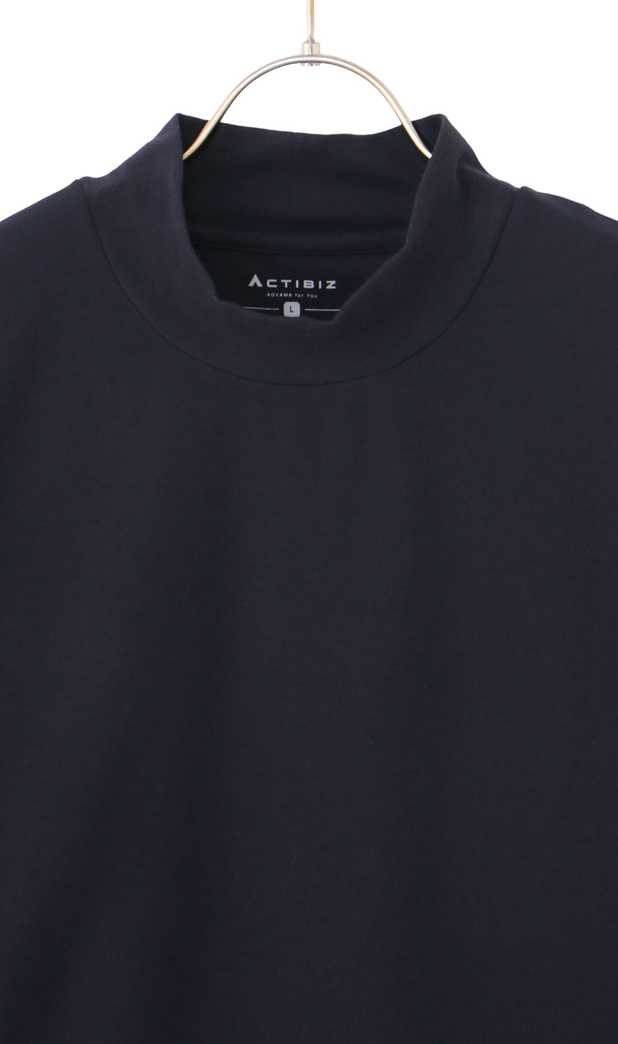 モックネックTシャツ【長袖】【CARREMAN】 ネイビー M
