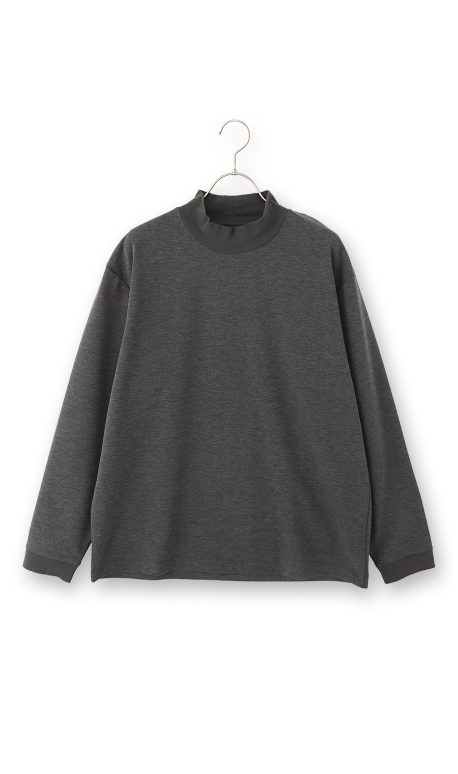 モックネックTシャツ【長袖】【CARREMAN】 グレー M