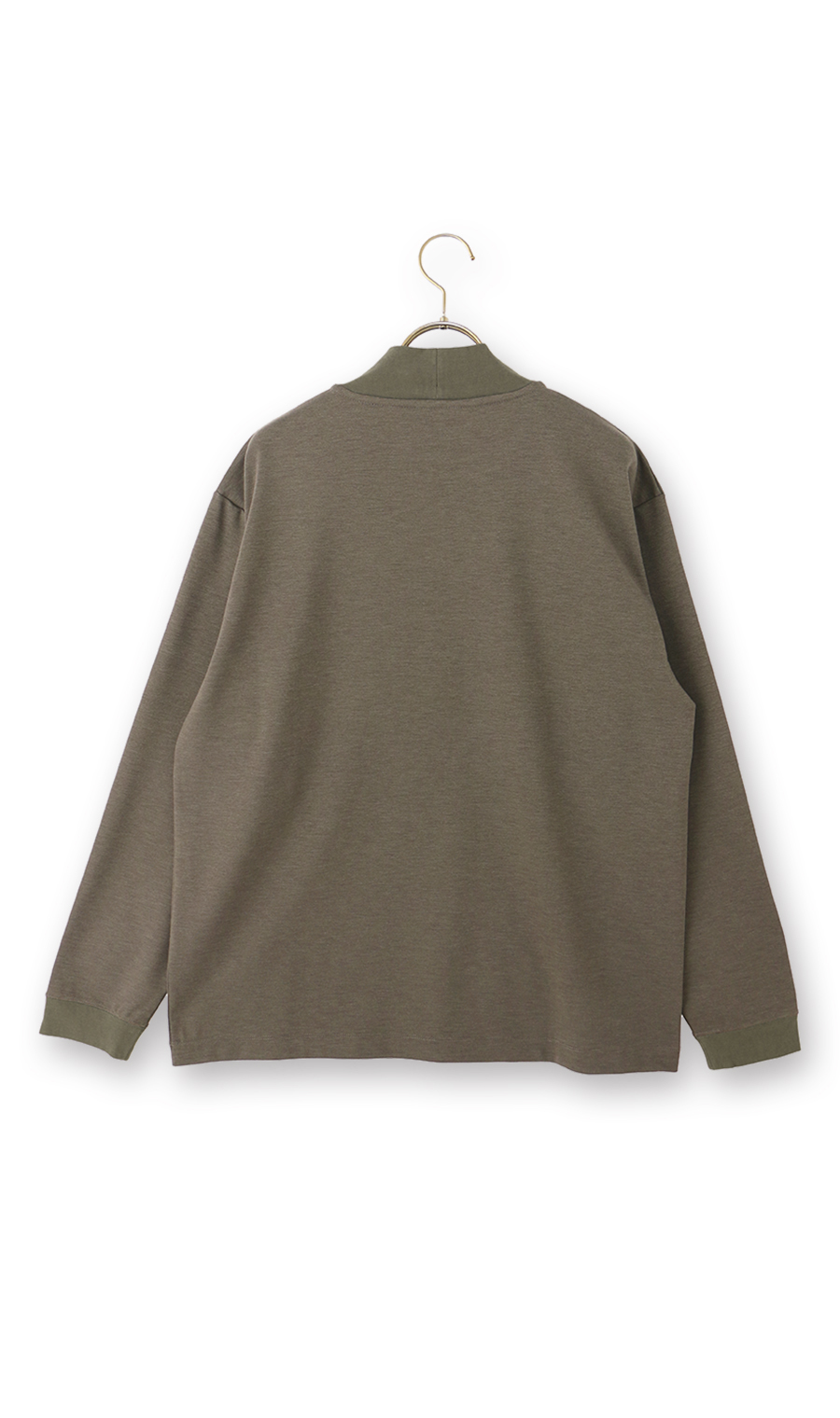 モックネックTシャツ【長袖】【CARREMAN】 ベージュ M