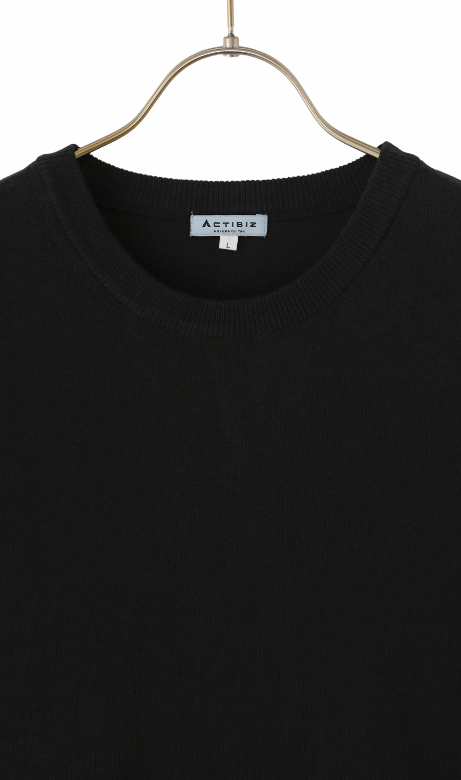 洗えるニットTシャツ【#すご】 ブラック L