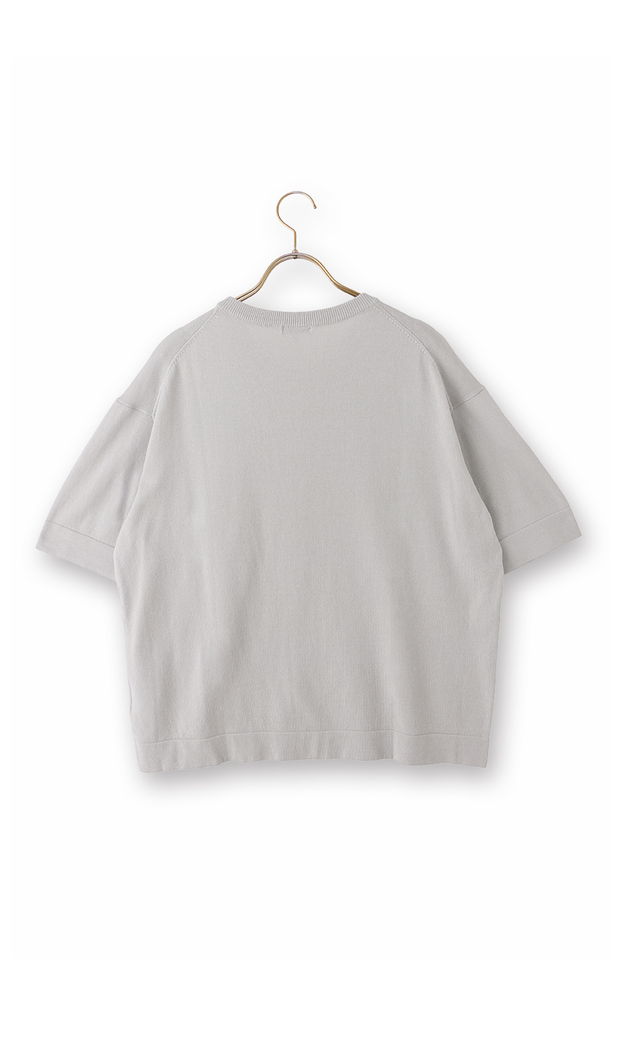 洗えるニットTシャツ【#すご】 ライトグレー 3L