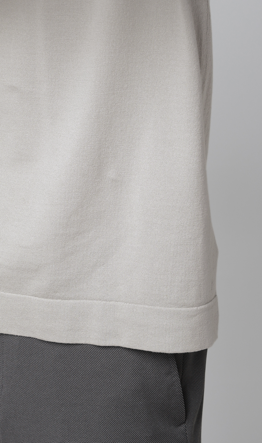 洗えるニットTシャツ【#すご】 ライトグレー M