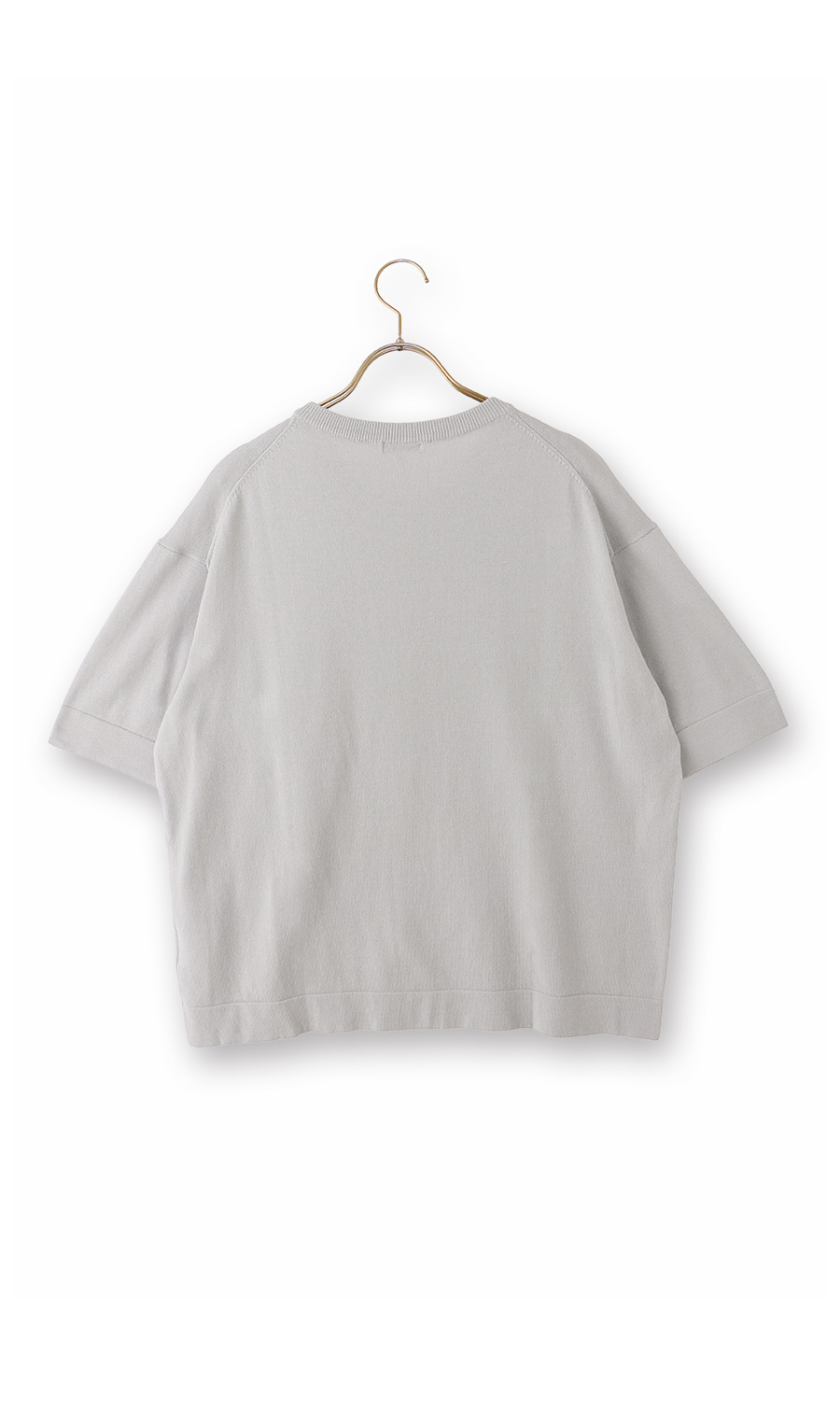洗えるニットTシャツ【#すご】 ライトグレー M