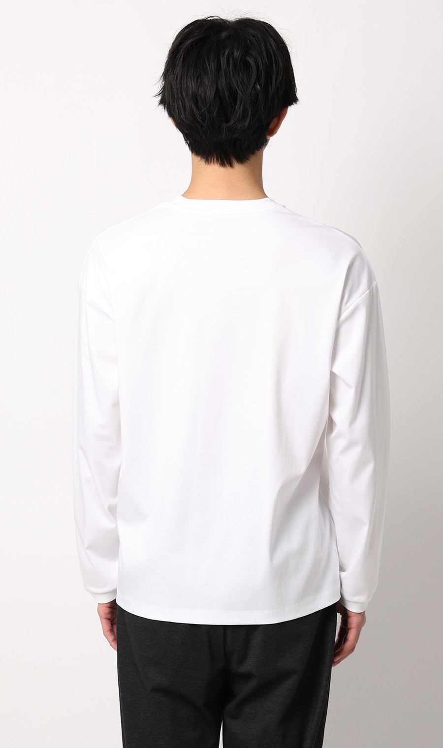 形態安定ロングTシャツ【COOL CONTACT】【＃すご】 ホワイト S