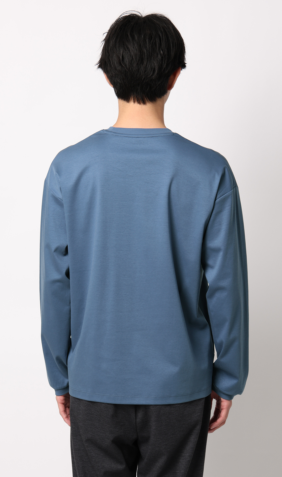 形態安定ロングTシャツ【COOL CONTACT】【＃すご】 ブルー S