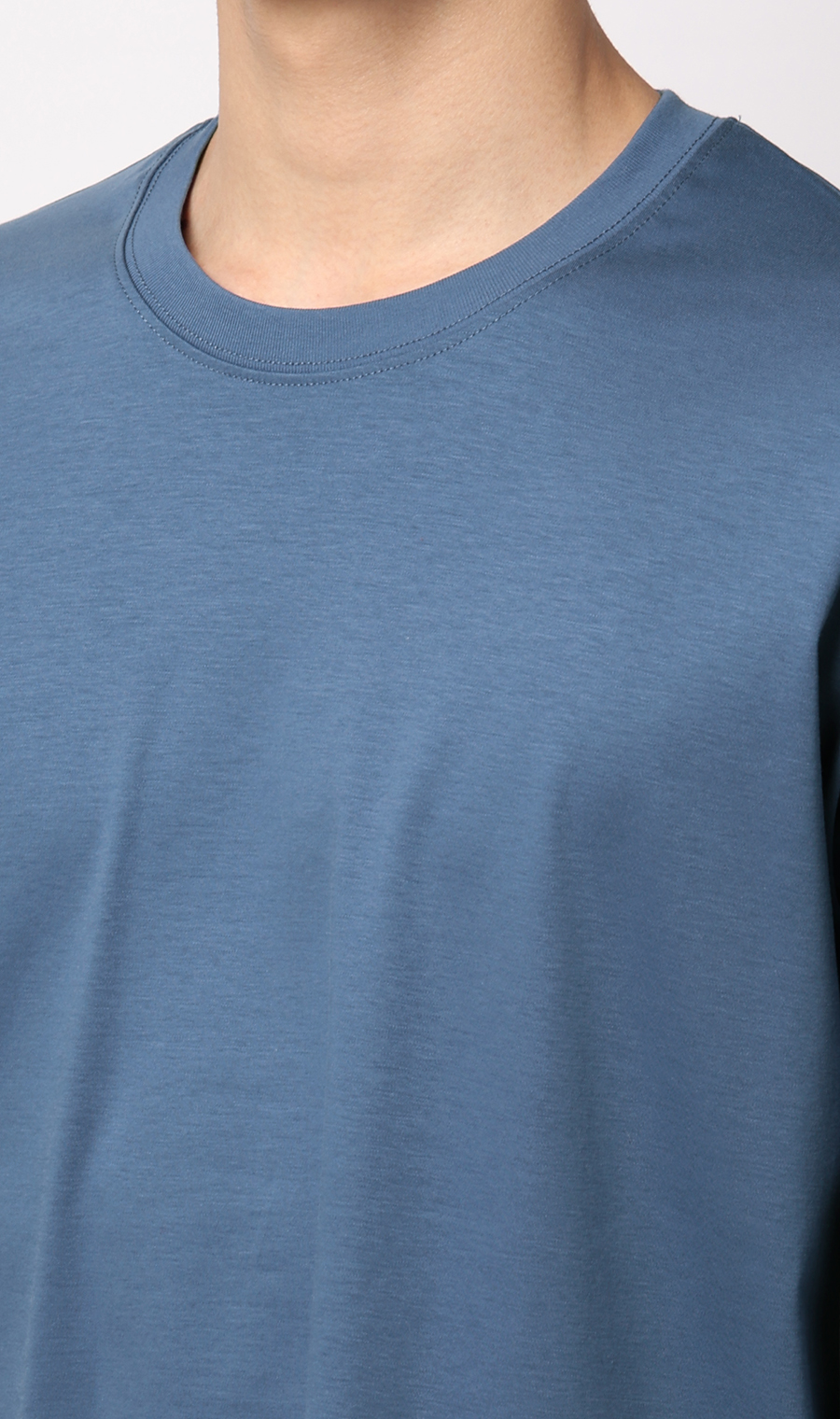 形態安定ロングTシャツ【COOL CONTACT】【＃すご】 ブルー S