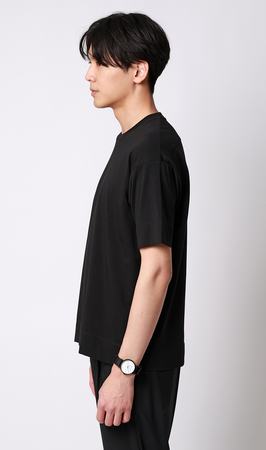 冷たいレイヤードTシャツ【＃すご】 ブラック S