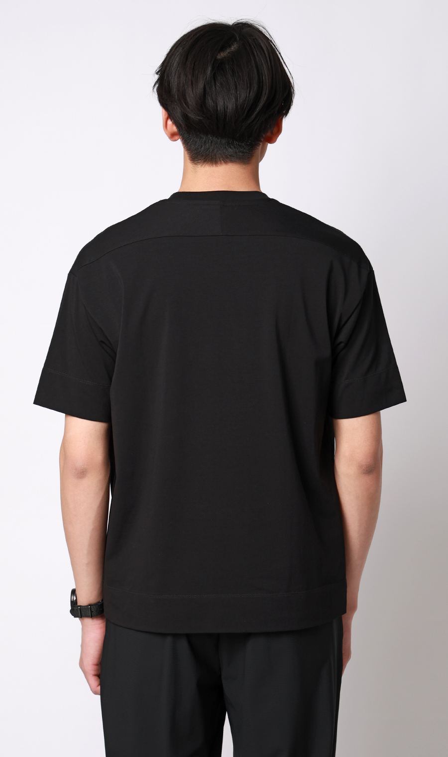 冷たいレイヤードTシャツ【＃すご】 ブラック S