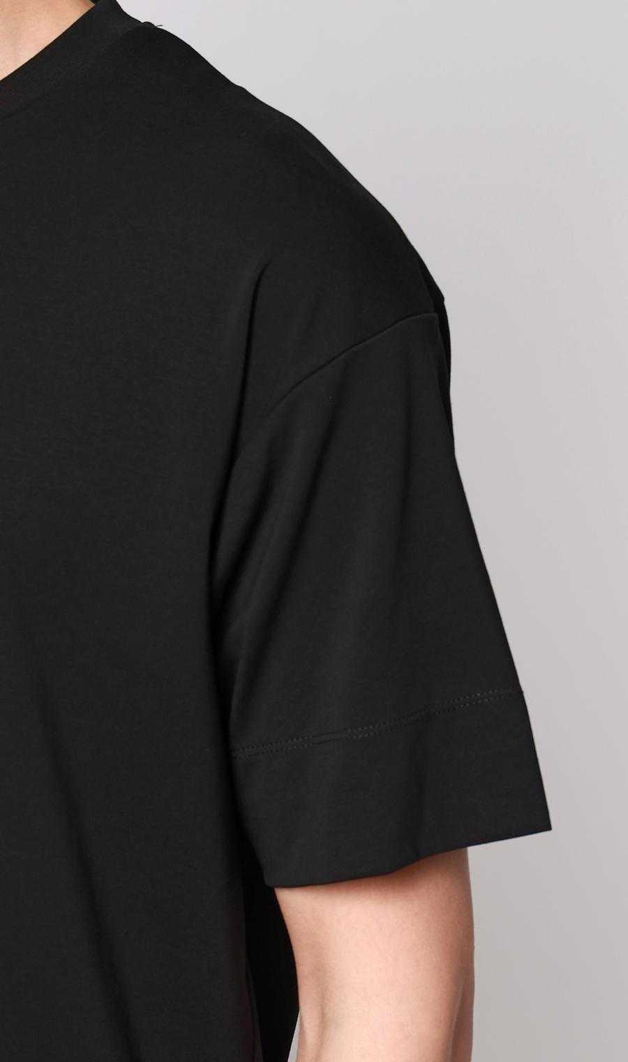 冷たいレイヤードTシャツ【＃すご】 ブラック S