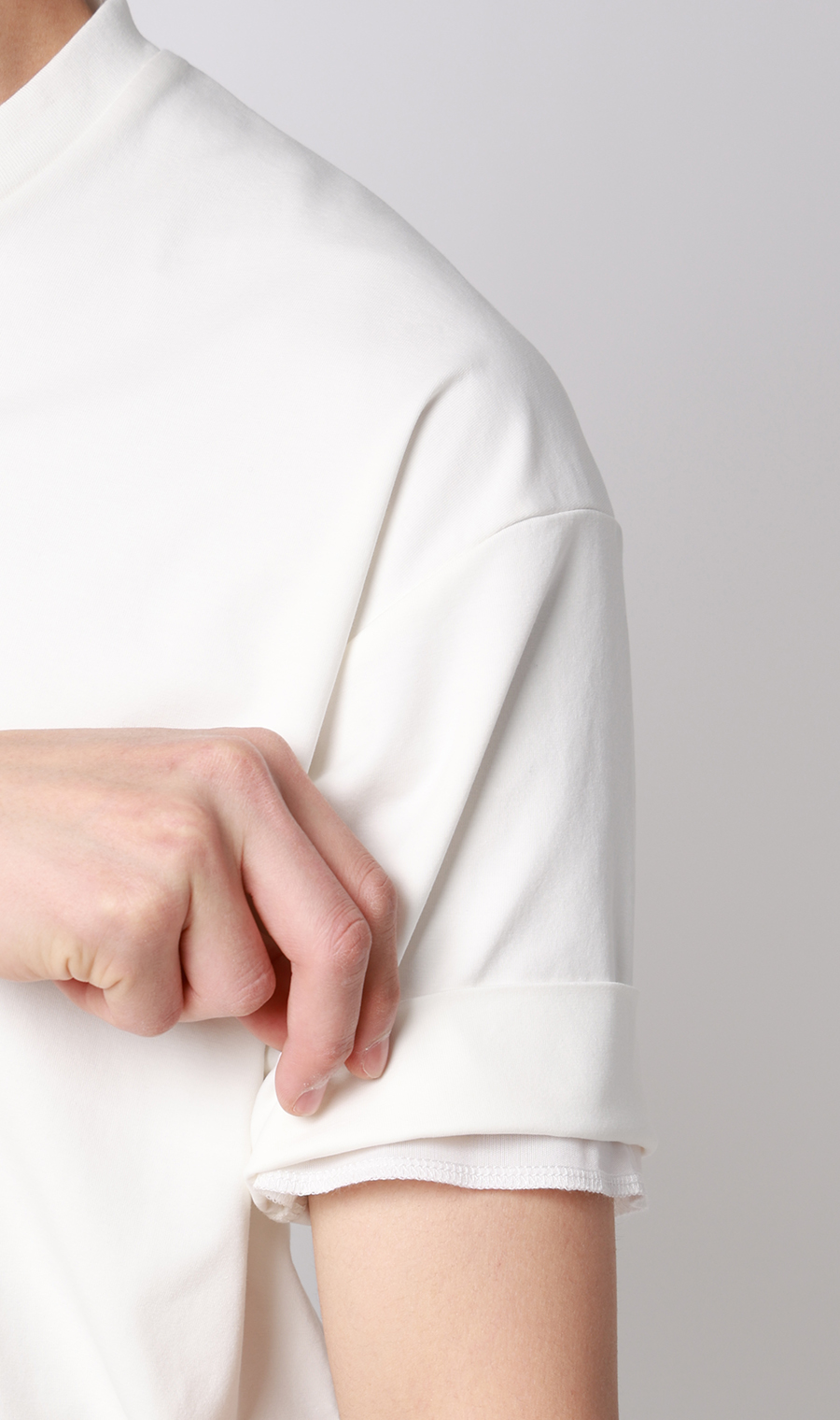 冷たいレイヤードTシャツ【＃すご】 ホワイト S