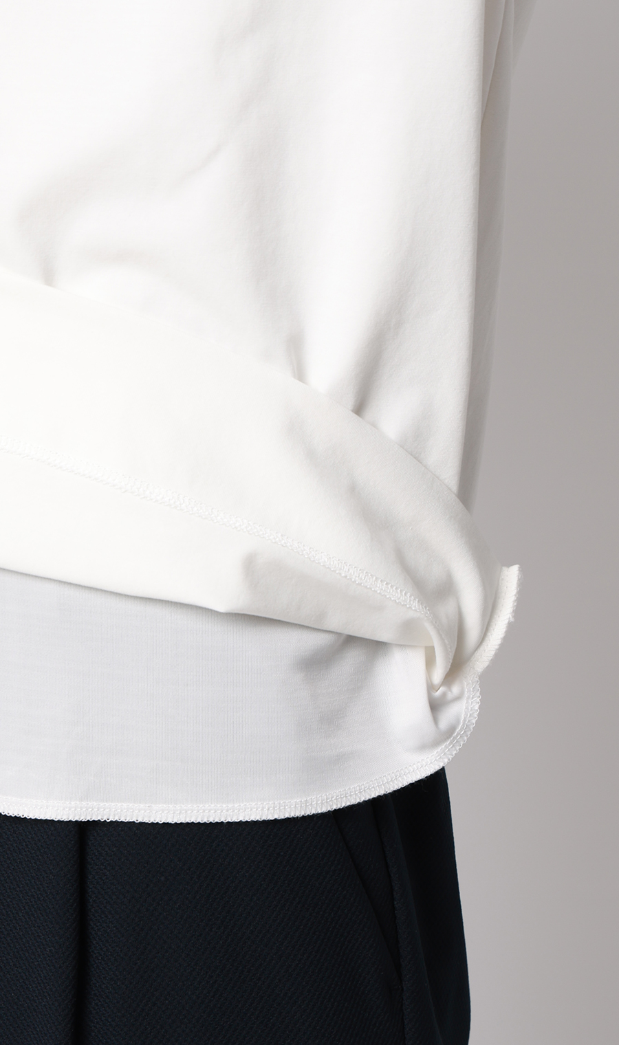 冷たいレイヤードTシャツ【＃すご】 ホワイト S