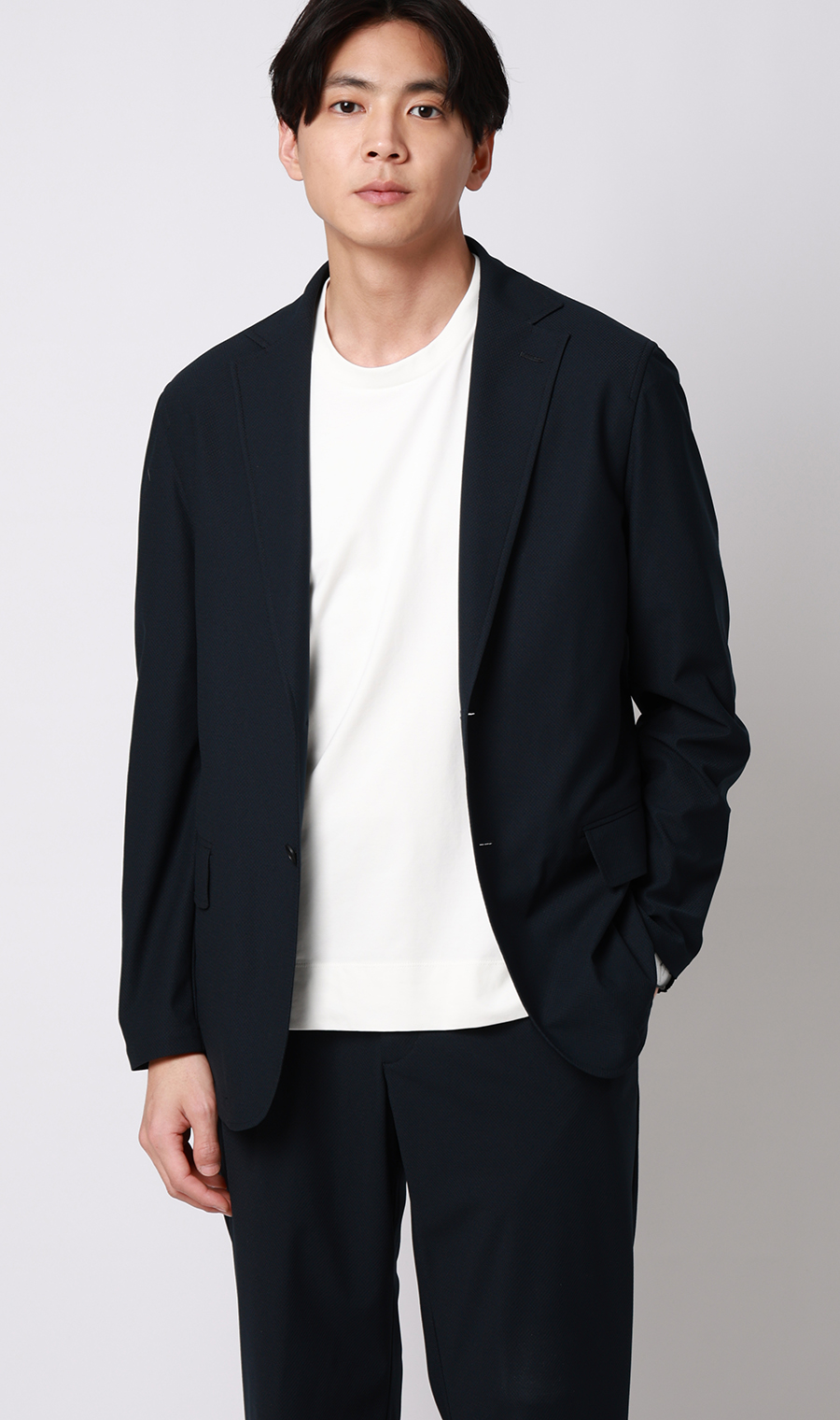 冷たいレイヤードTシャツ【＃すご】 ホワイト S