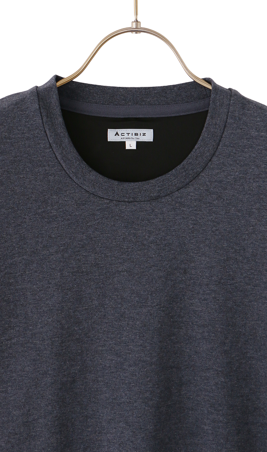 冷たいレイヤードTシャツ【涼】【透け軽減】【#すご】 ネイビー S