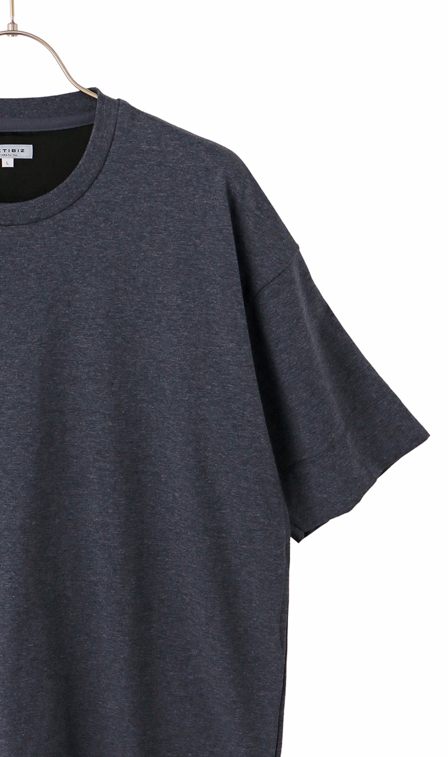 冷たいレイヤードTシャツ【涼】【透け軽減】【#すご】 ネイビー S