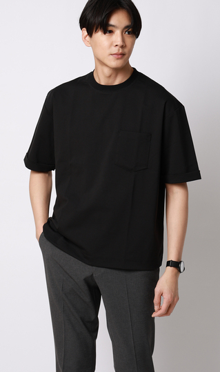 ポンチ裾ドローコードTシャツ【半袖】