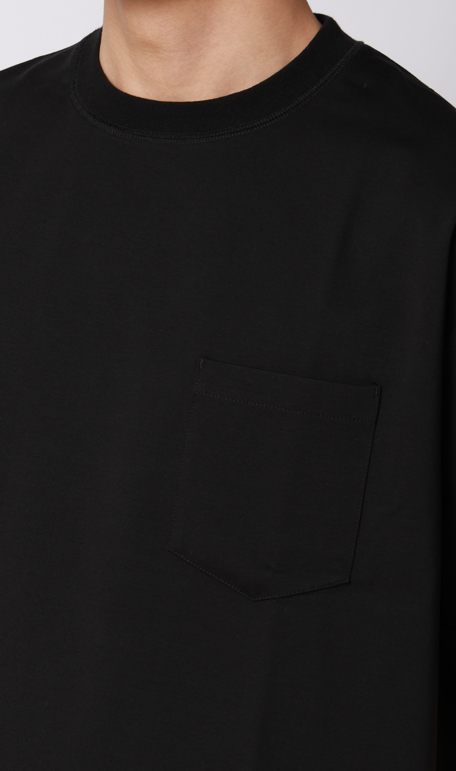 ポンチ裾ドローコードTシャツ【半袖】 ブラック S