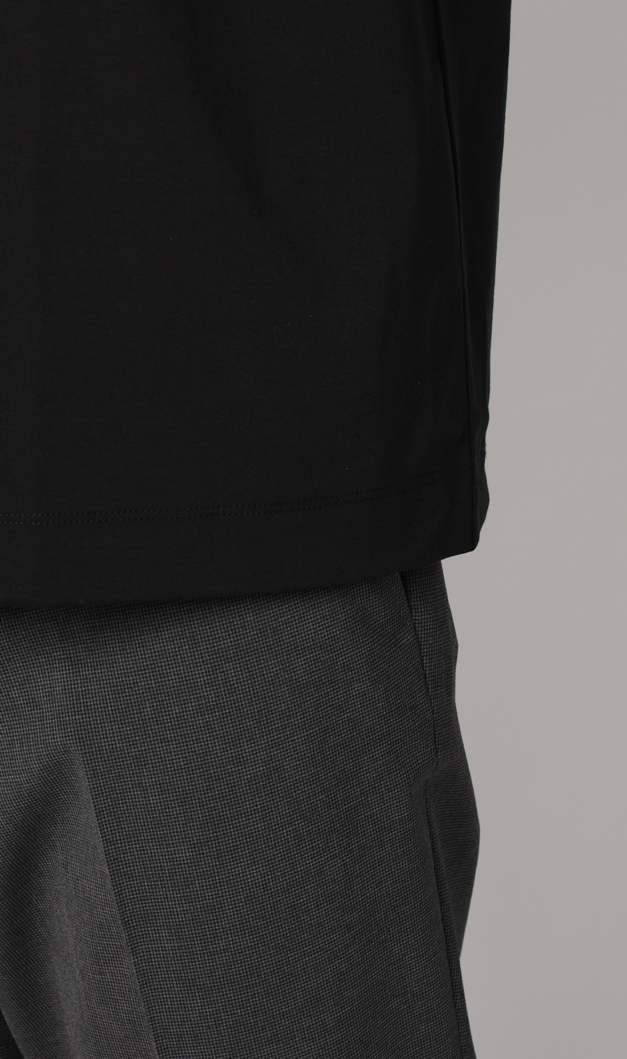 ポンチ裾ドローコードTシャツ【半袖】 ブラック S