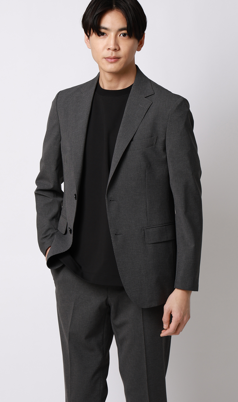 ポンチ裾ドローコードTシャツ【半袖】 ブラック S