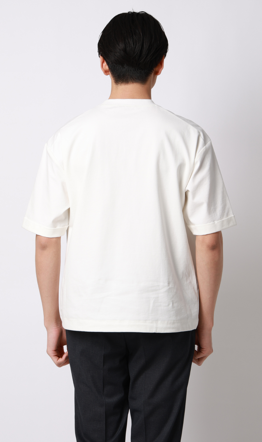 ポンチ裾ドローコードTシャツ【半袖】 ホワイト S