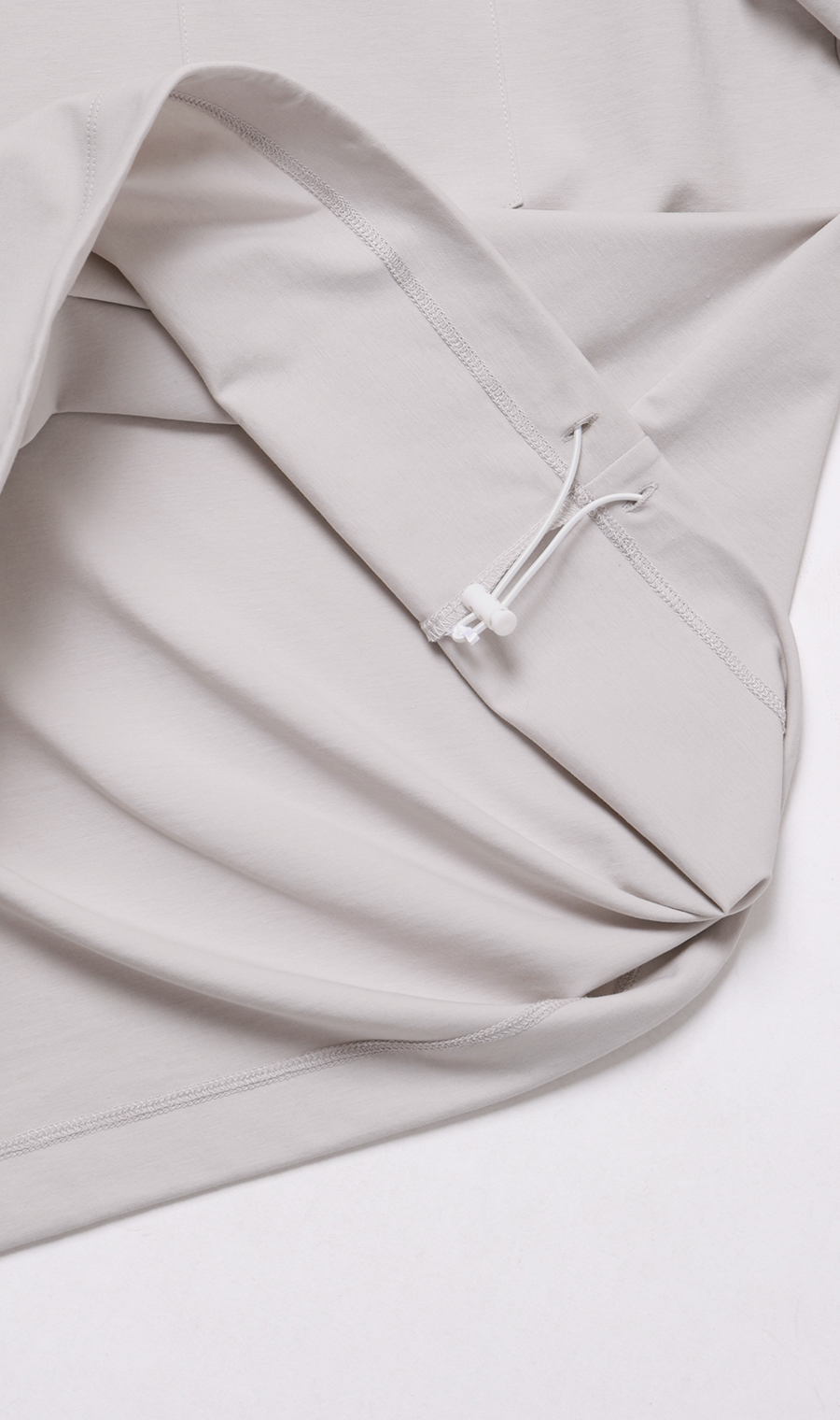 ポンチ裾ドローコードTシャツ【半袖】 ライトグレー S