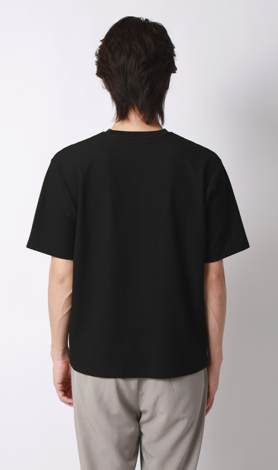 リンクスジャカードTシャツ【半袖】 ブラック S