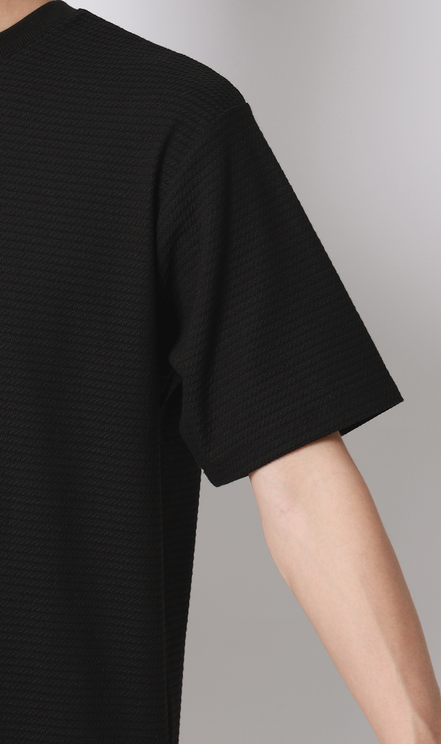 リンクスジャカードTシャツ【半袖】 ブラック S