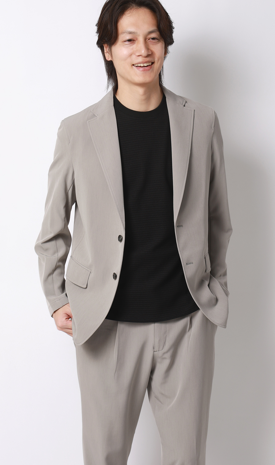 リンクスジャカードTシャツ【半袖】 ブラック S