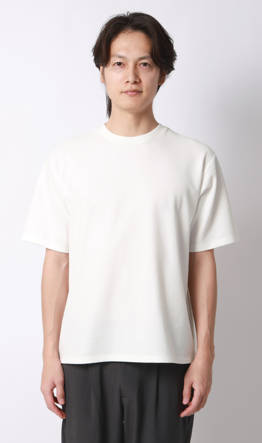 リンクスジャカードTシャツ【半袖】 ホワイト S