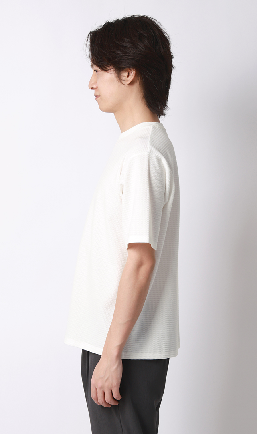 リンクスジャカードTシャツ【半袖】 ホワイト S