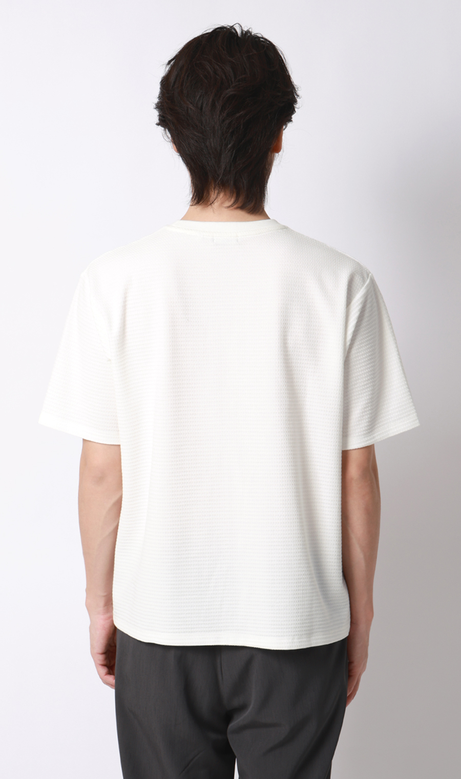 リンクスジャカードTシャツ【半袖】 ホワイト S