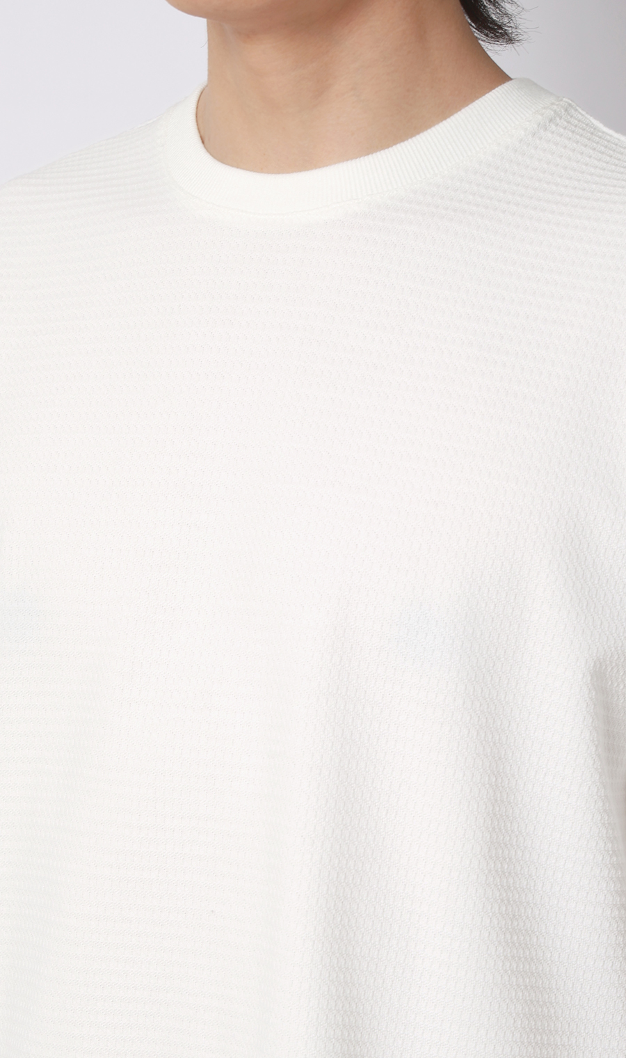 リンクスジャカードTシャツ【半袖】 ホワイト S