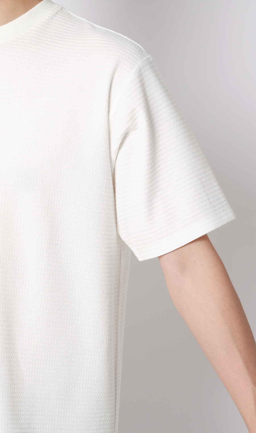 リンクスジャカードTシャツ【半袖】 ホワイト S