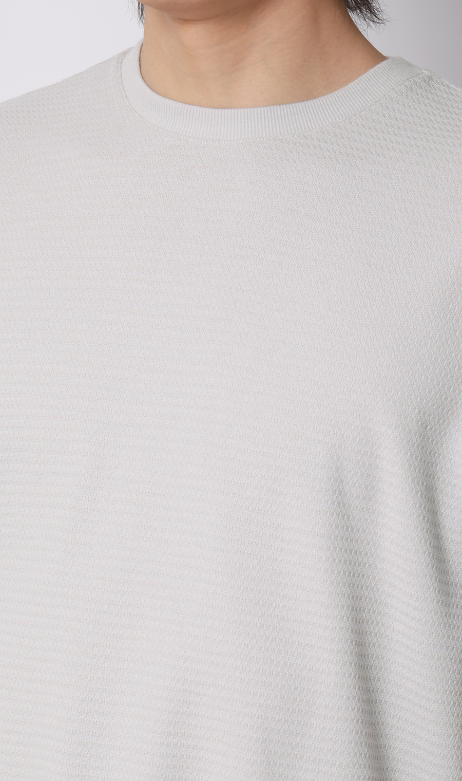 リンクスジャカードTシャツ【半袖】 ライトグレー S