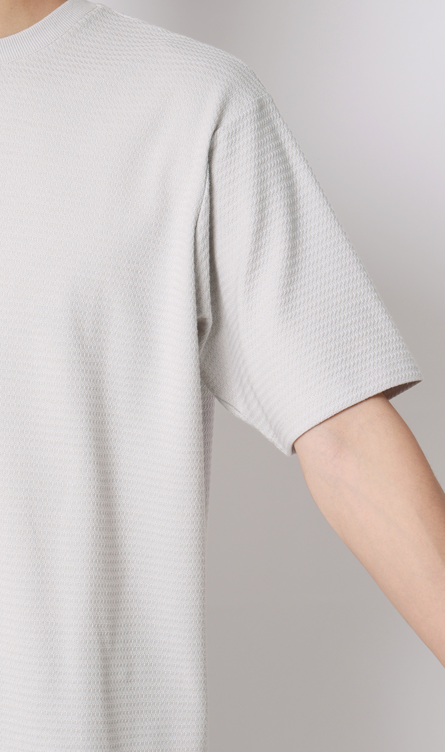 リンクスジャカードTシャツ【半袖】 ライトグレー S