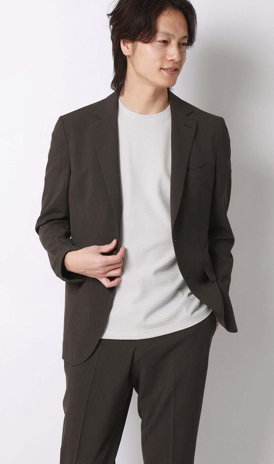 リンクスジャカードTシャツ【半袖】 ライトグレー S