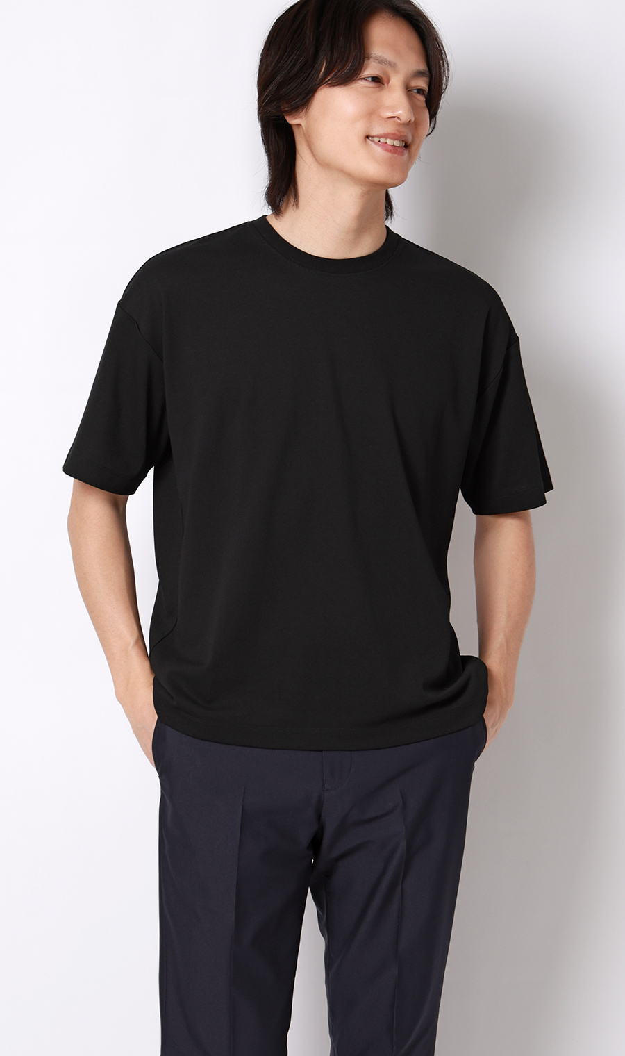 和紙混カノコＴシャツ ブラック S