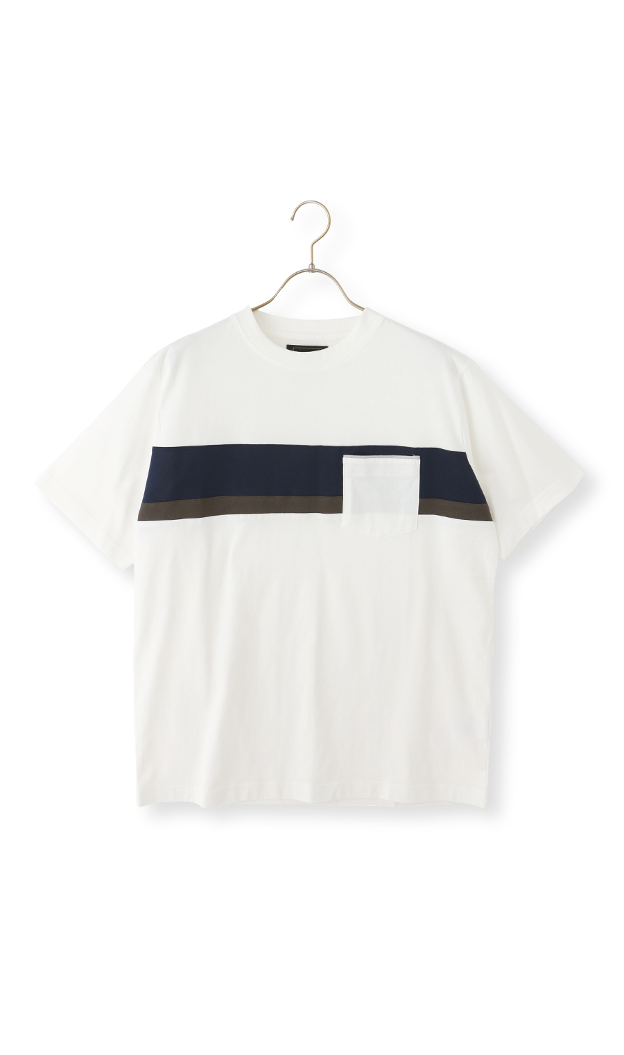 切り替えTシャツ【ウォッシャブル】【半袖】 ホワイト L