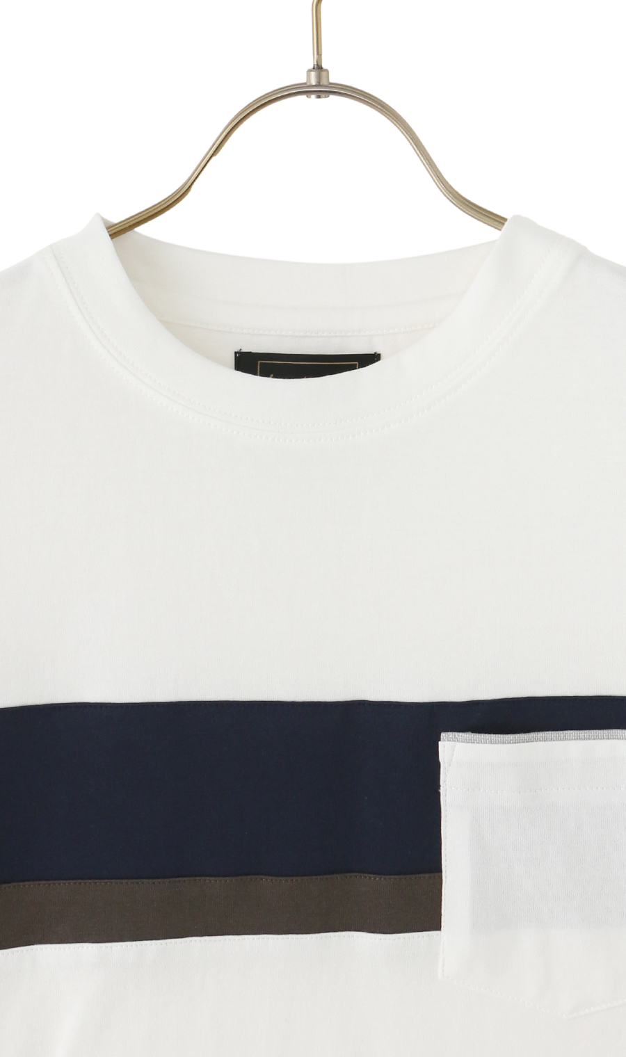 切り替えTシャツ【ウォッシャブル】【半袖】 ホワイト L