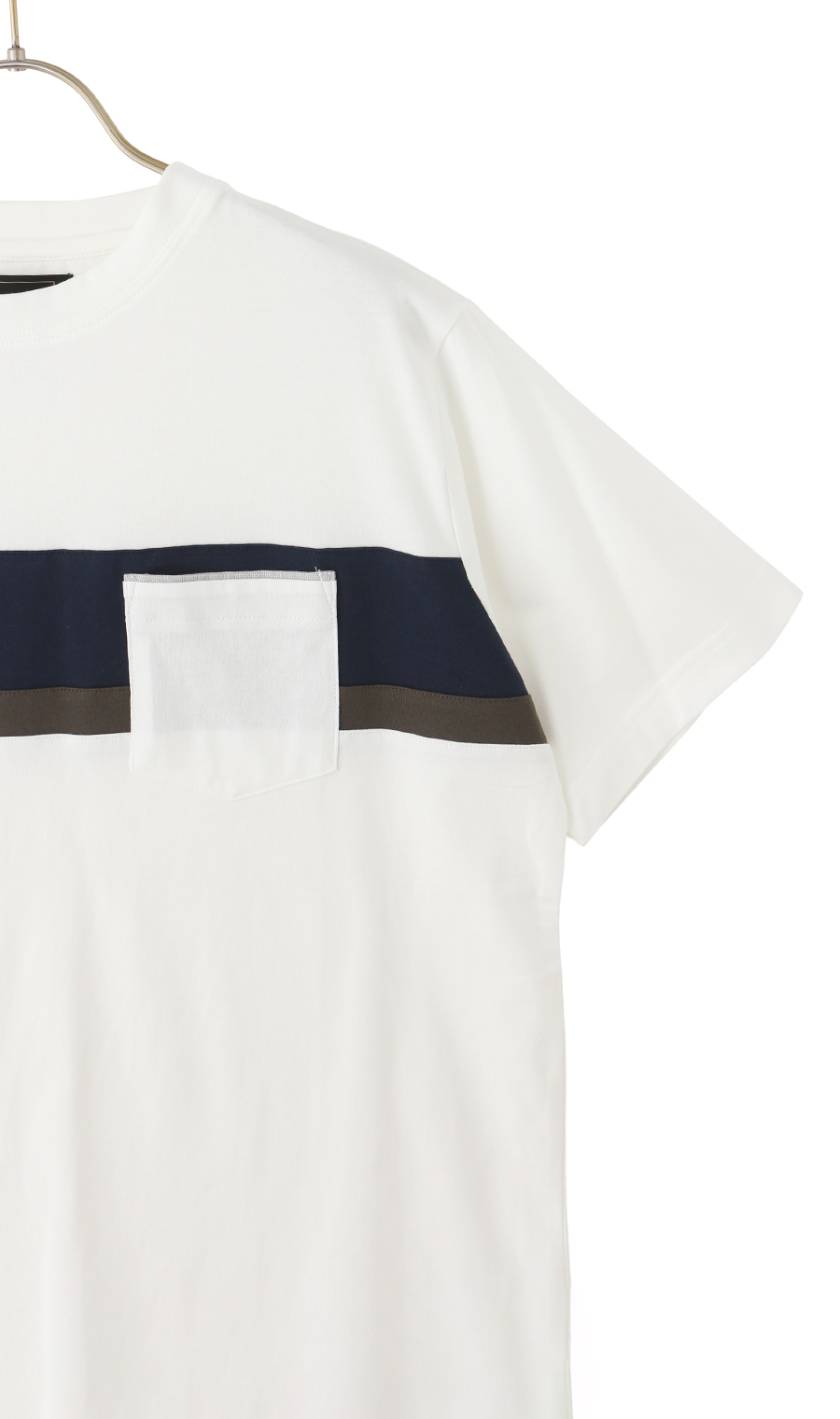 切り替えTシャツ【ウォッシャブル】【半袖】 ホワイト L