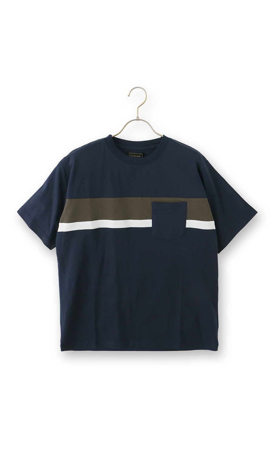 切り替えTシャツ【ウォッシャブル】【半袖】 ネイビー LL