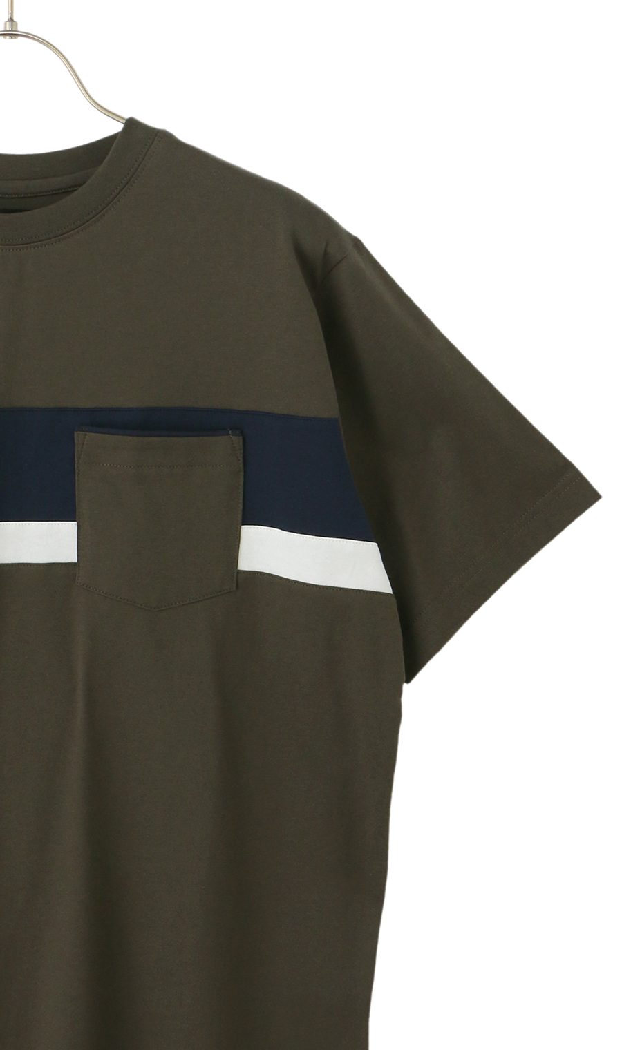 切り替えTシャツ【ウォッシャブル】【半袖】 グレー L