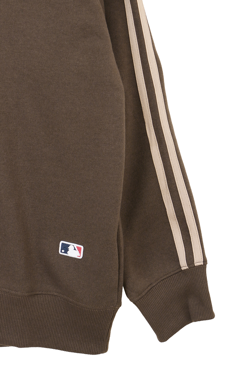 裏起毛肩ラインクルートレーナー【MLB】 ブラウン M