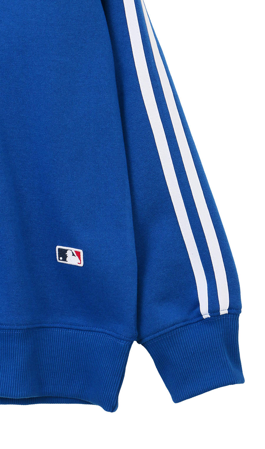 裏起毛肩ラインクルートレーナー【MLB】 ブルー M