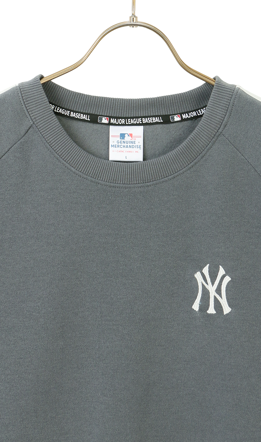 裏起毛肩ラインクルートレーナー【MLB】 チャコール M