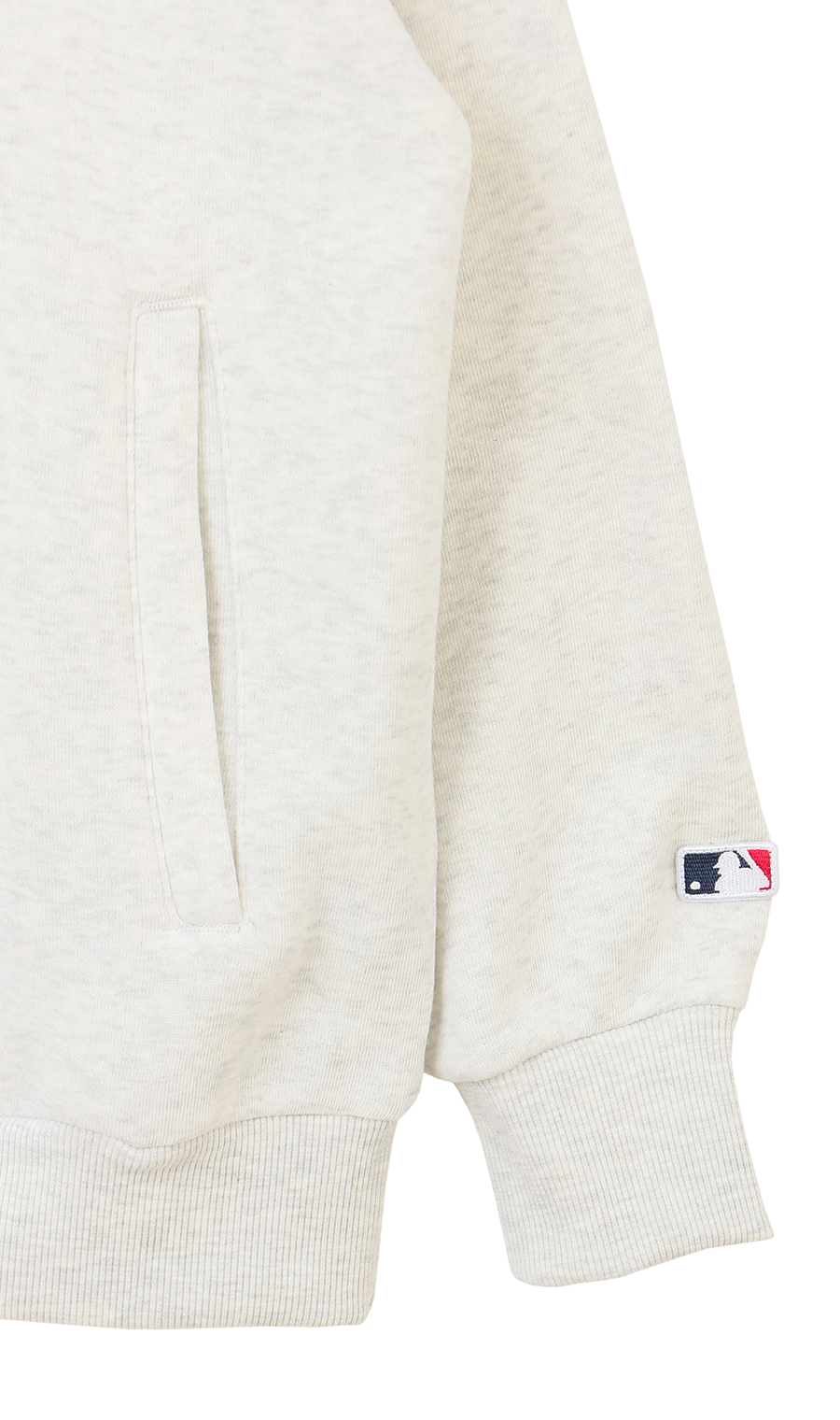 裏起毛刺繍フルジップ【MLB】 ライトグレー M